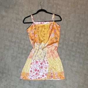 Bright Yellow Floral Mini Dress